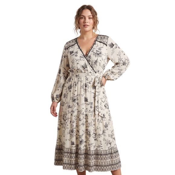 Knox Rose Dresses & Skirts - KNOX ROSE Boho Maxi Dress Women XXL Floral Embroidered Tiered